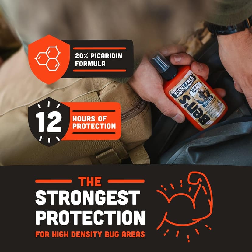 Ben's Hunting Formula - Tick & Mosquito Repellent for Up to 12 Hours of Protection - 20% Picaridin Bug Spray with Pump Spray - Sweat-Resistant - 3.4 oz (3 Pack)
