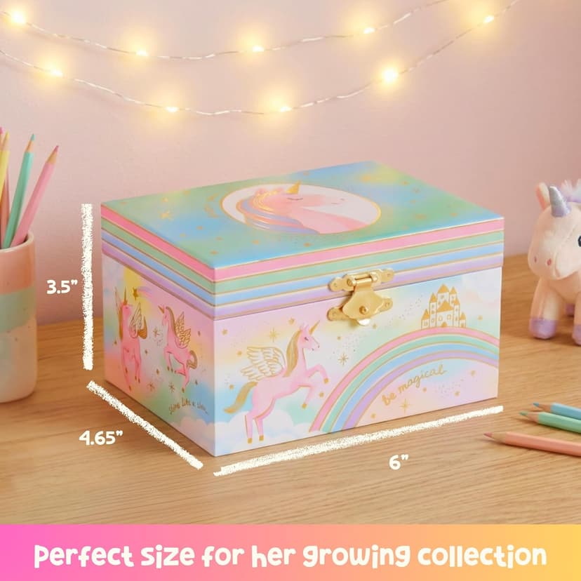 Music Boxes for Little Girls, Toddler Jewelry Box for 4 Year Old Kids, Toys for Toddlers, Birthday Gifts for Kids 5-9 Years Giggle & Honey® Musical Unicorn Jewelry Box for Girls B0CHKLZ7PJ