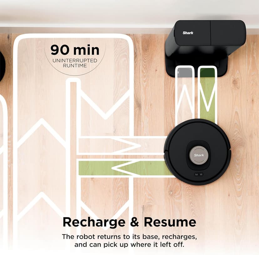 Shark AV2501AE AI Robot Vacuum with XL HEPA Self-Empty Base, Bagless, 60-Day Capacity, LIDAR Navigation, Perfect for Pet Hair, Compatible with Alexa, Wi-Fi Connected, Carpet & Hard Floor, Black