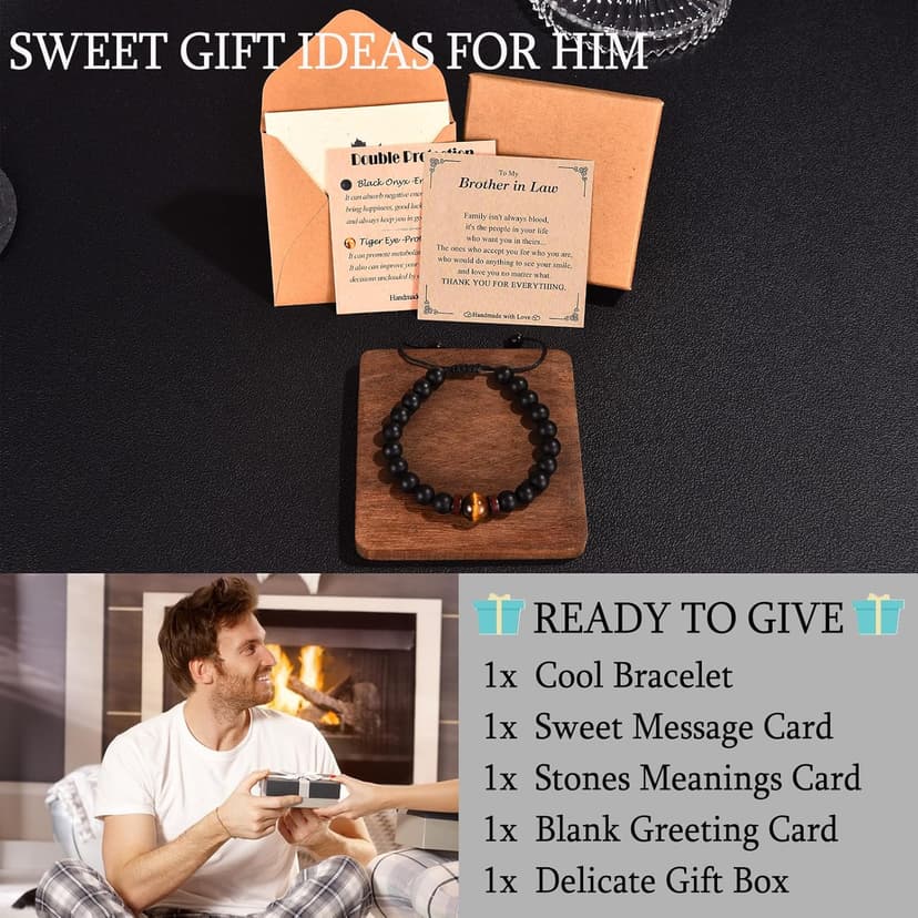 Gifts for Husband Brother Boyfriend Uncle Son Nephew Grandson Fiance Stepdad New Dad First Time Dad To Be Bracelet Gifts, Graduation Fathers Day Birthday Christmas Anniversary Valentines Day Gifts for Him Teen Boy Men