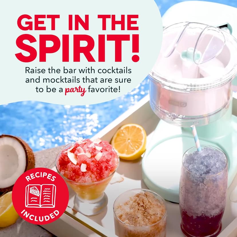 Dash Shaved Ice Maker - Frozen Dessert Maker for Snow Cones, Slushies, Cocktails & More - Easy to Use & Clean - Space-Saving Design - Aqua