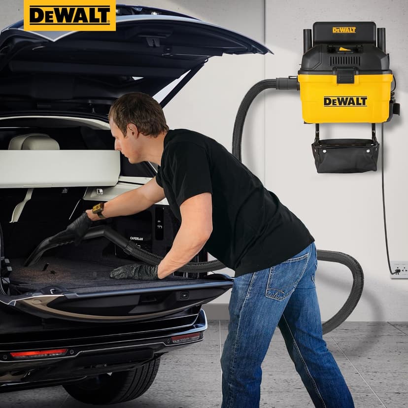 DEWALT Portable 6 Gallon 5 Horsepower Wall-Mounted Garage Wet Dry Vacuum Cleaner DXV06G
