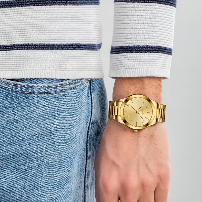 LN LENQIN Mens Watches Waterproof Stainless Steel Watch for Men Analog Quartz Fashion Business Designer Wristwatch