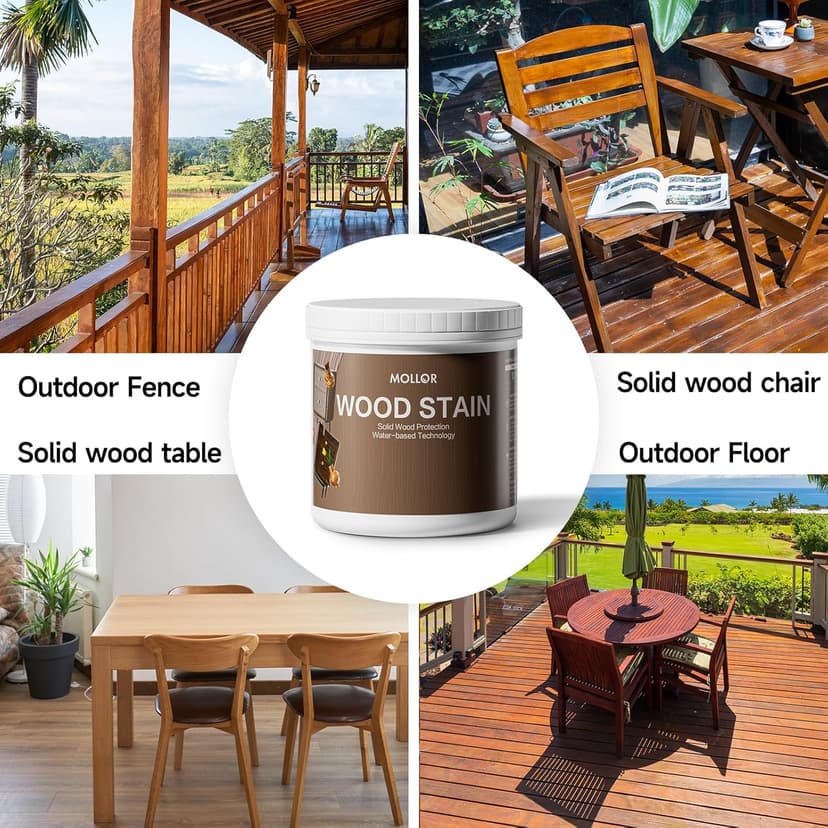 Wood Stain, 16 Oz Water Based Wood Stain and Sealer in One - No Priming, No Top Coat Required, Fast Drying|Low Odor|Non-Toxic, Perfect for Indoor and Outdoor Furniture (Teak with Tools)