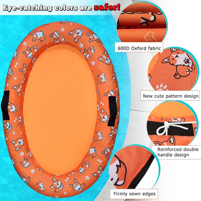 Inflatable Dogs Pool Float with Rope,Puppy Raft Floating Mat,Pet Float for Small Medium Large Dogs Up to 80lb