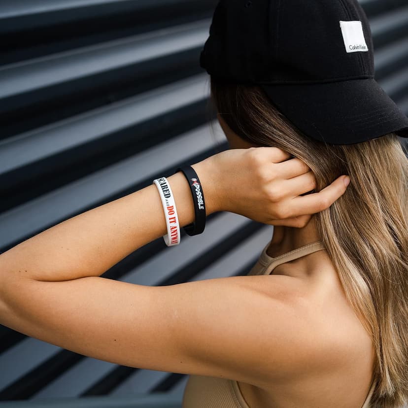 RUANJAI 12 Pack Motivational Wristbands for Men, Women & Teens, 12x8” Silicone Bracelets with Inspirational Quotes, Unisex Adult Design for men, gifts for boys