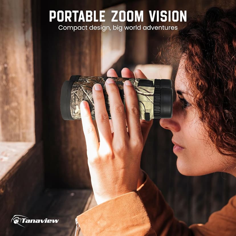 10X42 Compact Binoculars for Adults - Long Distance, High Powered Binoculars with Travel Case - Extra Bright Light & Large Field of View - Lightweight, Water & Fog Proof, Hunting, Bird Watching