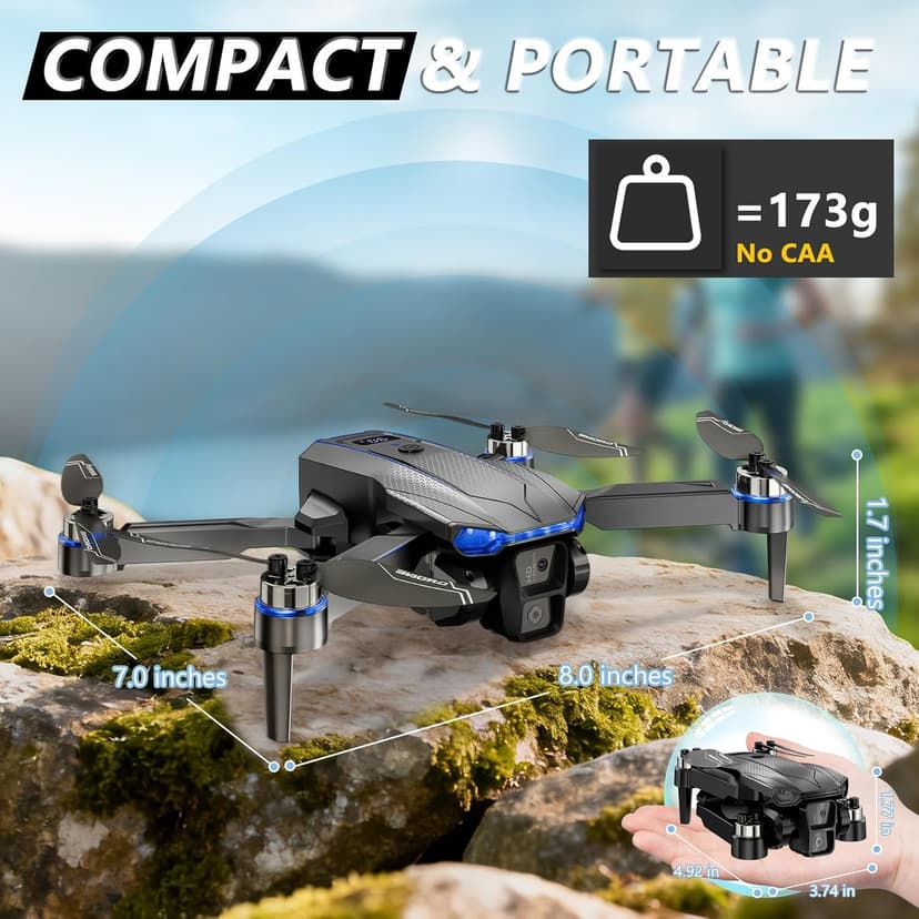 Foldable FPV Drone for Kids & Adults, Clearance! 1080P HD Camera, Carrying Case, Gesture Control Selfie, Altitude Hold, One-Key Takeoff/Landing, 3D Flips——Only $25.99