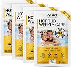 Bio Ouster 3in1 Weekly Hot Tub Cleaner, Conditioner, Clarifier - Hot Tub Chemicals for Standard & Inflatable Spas - Spa Chemicals for Crystal Clear & Sparkling Clean Water - Made in USA (4 Week Kit)