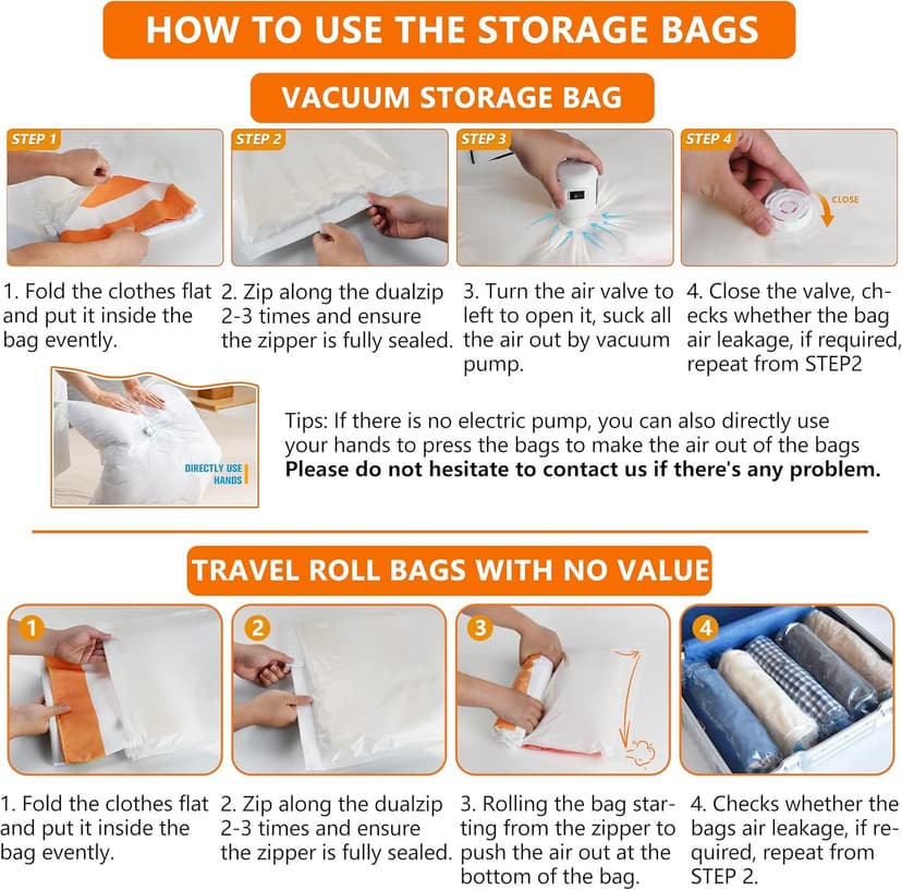 Space Saver Vacuum Storage Bags Upgraded 20 Pack(4 Jumbo 4 Large 4 Medium 4 Small 4 Roll Up) Vaccine Sealed Storage Bags, Vacuum Seal Compression Suction Bag for Packing Blankets Comforters