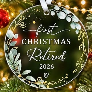 First Christmas Retired Acrylic Ornament - 2026 Retired Gift for Coworker, Boss, Employee, Teacher, Nurse, Woman, Man HEXMOZ Retirement Gift for Woman - Retirement Gifts for Men, Women 2026 B0FG2QFTNS