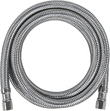 Certified Appliance Accessories Ice Maker Water Line, 5 Feet, PVC Core with Premium Braided Stainless Steel, Silver