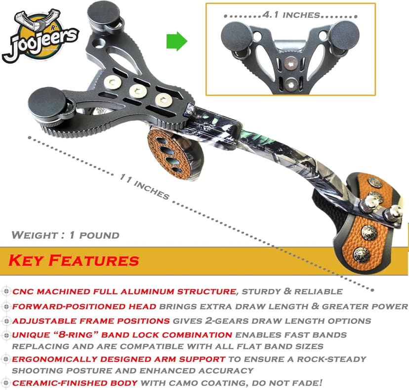 Heavy Duty Hunting Slingshot, Wrist Rocket Slingshot with Arm Support, Professional Shooting Sling Shot for Adults, Competition Catapult.