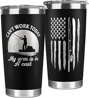 Fishing Gifts for Men - Gifts for Fisherman - Fisherman Gift for Men, Boys - Fishing Fathers Day Gift for Him - Fish Coffee Mug - 20 Oz Stainless Steel Tumbler
