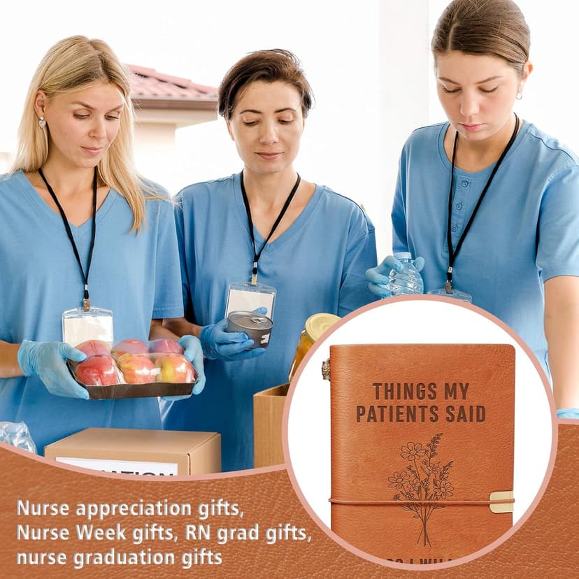 Nurses Appreciation Graduation Gifts for Women, LPN RN Nursing Student Gift for Nurses Week/Day, Engraved Refillable Notebook GiltGlimmer Nurse Gifts, Things My Patients Said Journal Leather Notebook B0GK6M9WZJ