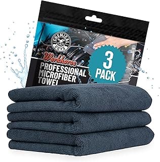 Chemical Guys Workhorse Professional Grade Microfiber Towels for Cars - Black 16x16 Inch Microfiber Cleaning Cloths for Home & Pet Drying, Soft & Scratch-Free, Washing, Drying & Cleaning, 3 Pack