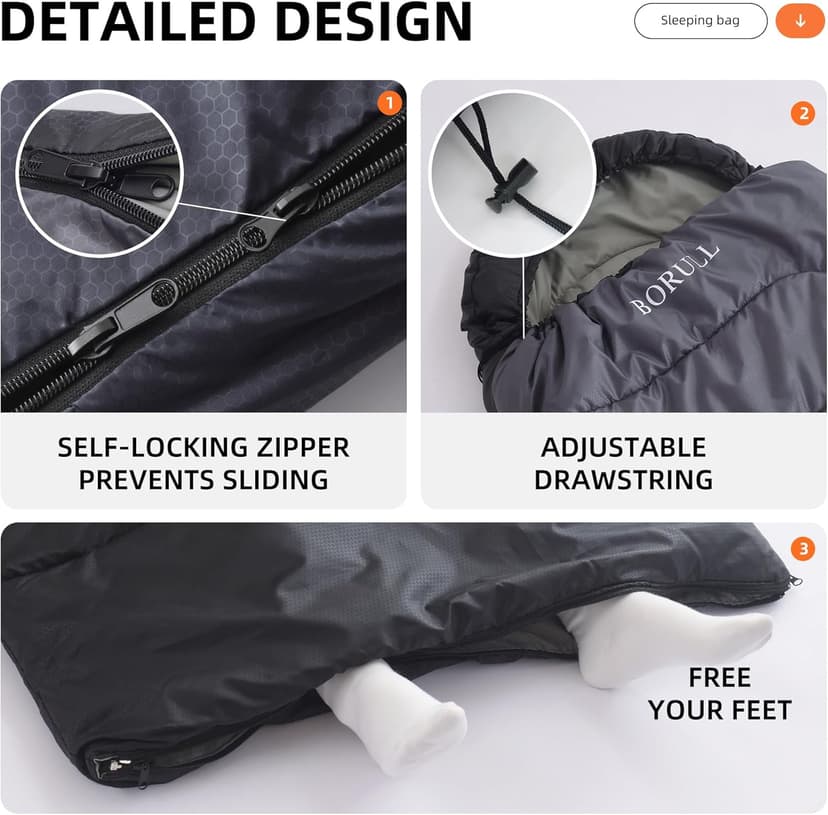 Sleeping Bags for Adults Cold Warm Weather,Backpacking Compact Lightweight Camping Sleeping Bag with Compression Sack for Kids,Camping Essentials Gear for Hiking,Travel,Climb,Outdoor, Indoor