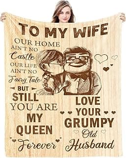 CENSIHER Gift for Wife from Husband to My Wife Blanket Wedding Anniversary Romantic Gifts for Women Birthday Christmas Valentine's Mother's Day Healing Thoughts Blanket Presents for Her