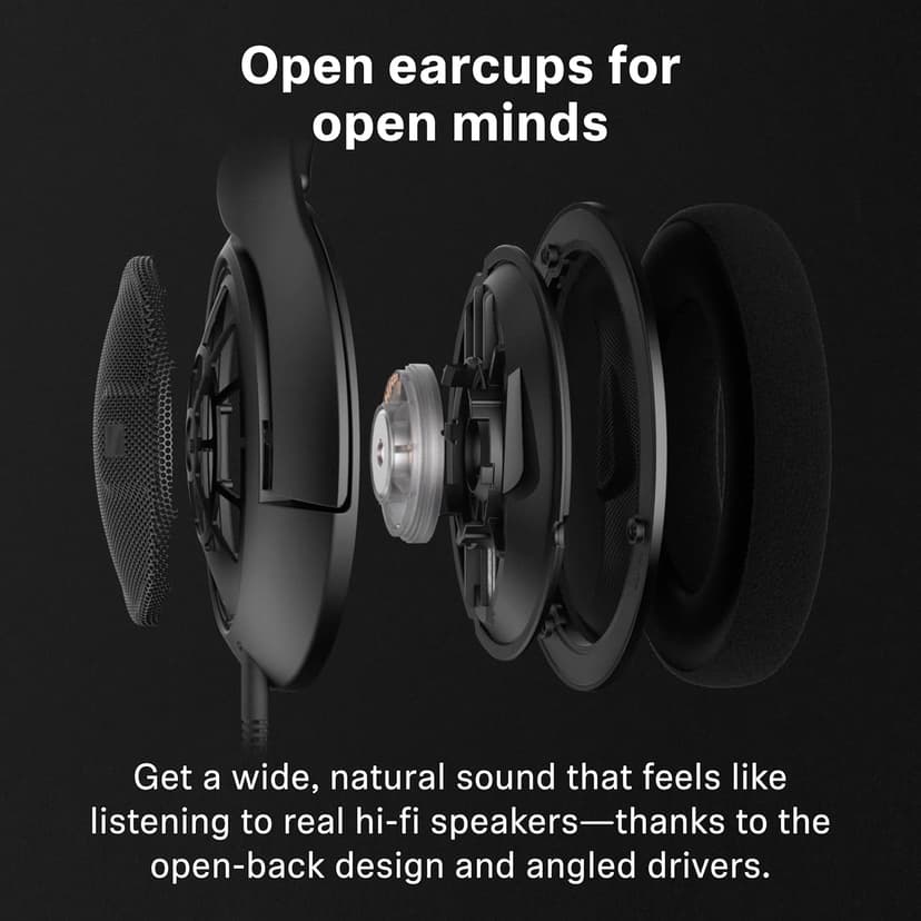 Sennheiser HD 560 S Over-The-Ear Audiophile Headphones - Neutral Frequency Response, E.A.R. Technology for Wide Sound Field, Open-Back Earcups, Detachable Cable, (Black) (HD 560S)