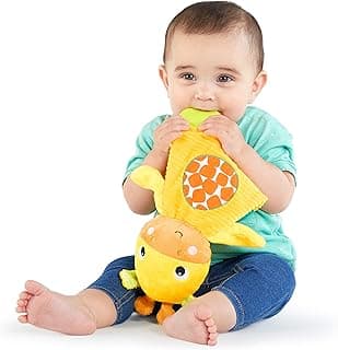 Bright Starts Snuggle & Teethe BPA-Free Crinkle Teething Plush Baby Toy - Giraffe