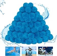 WLLEYAY 4 lbs Pool Filter Balls, New Upgrade Efficient Swimming Pool Filter Sand Alternative, Reusable Eco-Friendly Blue Filter Media Balls, Replace 150 lbs Filter Sand, Lasts for Several Seasons