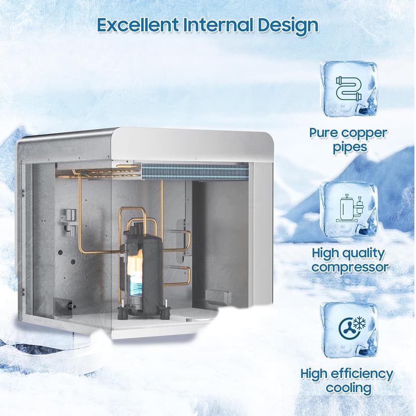 Commercial Ice Maker Machine 700 Lbs/24H Industrial Ice Maker Machine Commercial Ice Machine with 400Lbs Storage, Ice Ready in 5-12 min, Stainless Steel Ice Maker for Bar Cafe Business Restaurant