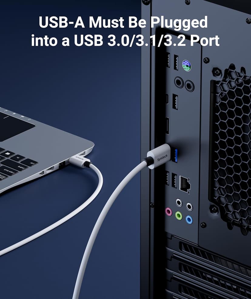 Syntech Link Cable 16FT for PCVR Compatible with Oculus/Quest 3/Meta Quest 3S, Quest2/Pro/Pico 4/Ultra Accessories and PC/SteamVR, High Speed PC Data Transfer, USB 3.0 to USB C Cable for VR Headset