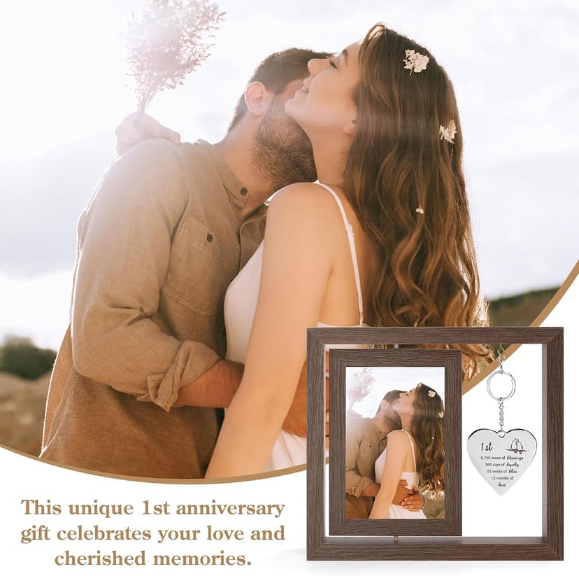 HELORAY 1 YearAnniversary Picture Frame Gifts for Couple 1 Year Anniversary Paper Gifts for Girlfriend One Year Anniversary Picture Frame for Wife Happy 1 Year Anniversary Decorations Gift for Couple B0DPFCQK5P