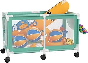 280 Gallon 69" Pool Storage Bin XXL Extra Large Swimming Pool Float Storage Bin, Pool Noodles Holder, Toys, Floats, Balls and Floats Equipment Mesh Rolling Bin for Garden Lawn, 69" Lx32 Wx35 H