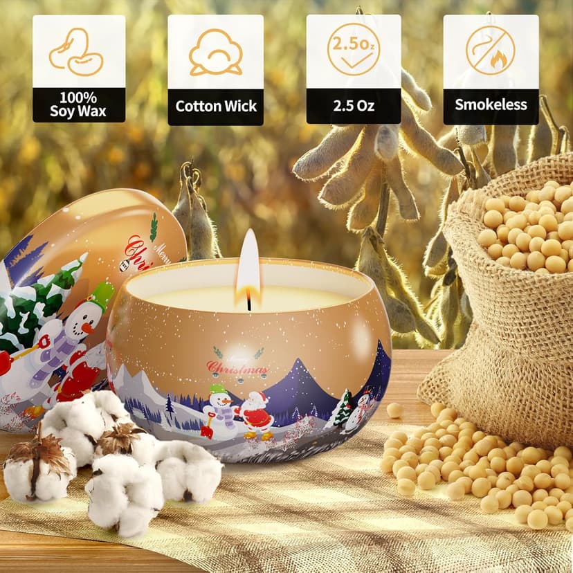 Christmas Gift Sets, Primevolve Scented Candles of 12 Bulk Home Aromatherapy Candles with Fragrances, Gift for Women, Candlelight Dinner Spa Bath