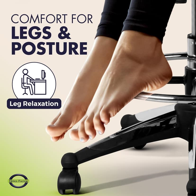 OfficeFactor 300 Lbs Tall Drafting Chair with Adjustable Foot Ring & Flip-Up Arms – Ergonomic Standing Desk Chair, Breathable Mesh Office Chair for Tall Desks, Counter Height & Reception(Black)