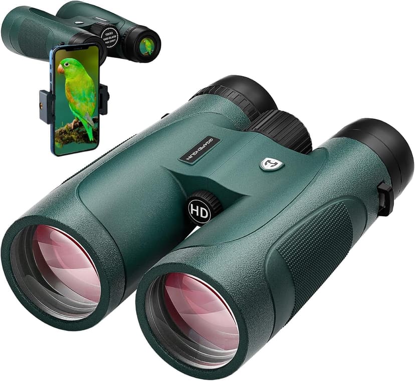 15x52 HD Binoculars for Adults High Powered with Upgraded Phone Adapter - Large View Binoculars with Clear Low Light Vision - Lightweight Waterproof Binocular for Bird Watching Travel Hunting Cruise