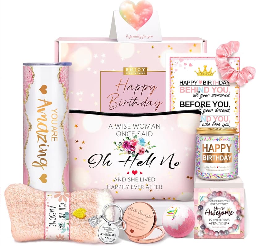 Birthday Gifts for Teen Girls, Best Friend Gift for Her, Happy Birthday Relaxing Spa Gifts Basket Self Care Gift for Mom, Wife, Girlfriend, Sister, Her, Friends, Coworker