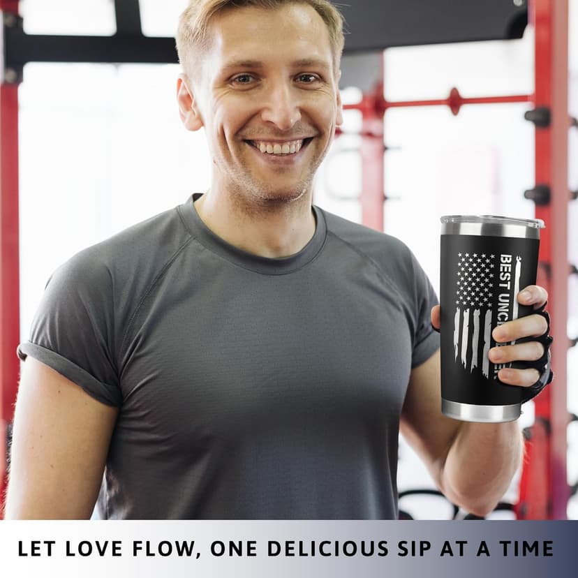 Gifts for Uncle from Niece, Nephew - Uncle Gifts - Fathers Day Gift - Father's Day, Birthday, Christmas Funny Gift for Men Him from Niece, Nephew, Kids - 20 Oz Stainless Steel Coffee Tumbler