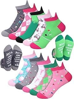10 Pairs Novelty Golf Socks for Women Christmas Athletic Ankle Low Cut Golf No Show Socks for Female Golfers Birthday Holiday Gifts