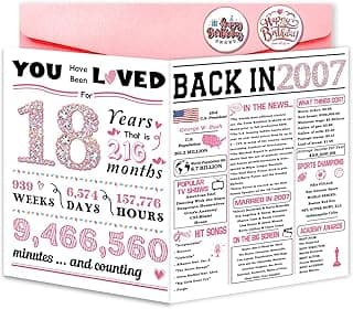 18th Birthday Card,Happy 18th Birthday Gifts for Girls,Funny 18th Birthday Gift for Daughter Niece,Best 18 Year Old Bday Decorations for Girl