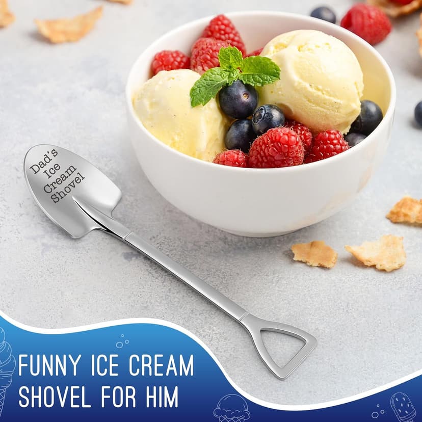 Christmas Father Gifts for Dad Daddy Father-in-Law Grandpa, Dad Birthday Gift from Daughter Son Father's Day Papa Grandfather Husband Brother Uncle, Funny New Bonus Step Dads Ice Cream Shovel Spoon