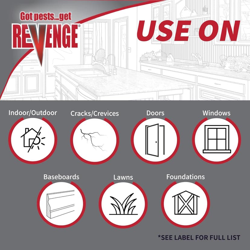 Revenge Spider & Ground Bee Killer for Indoors and Outdoors, 10 oz Ready-to-Use Dust Treatment Repels Ants, Bees, Roaches, Spiders and More