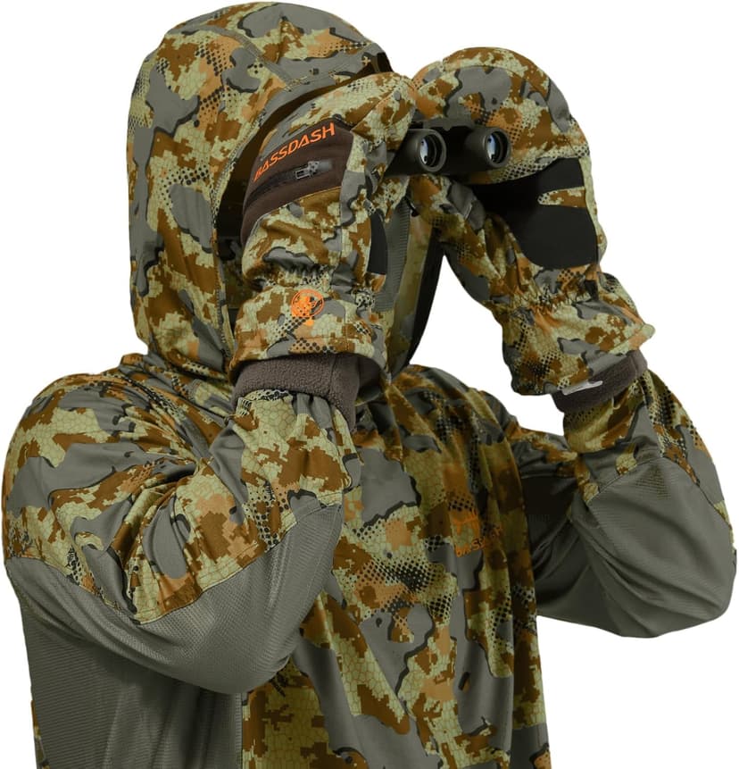 BASSDASH Men’s Insulated Mittens Winter Camo Hunting Gloves Water Resistant for Cold Weather Outdoor Activities HG04M