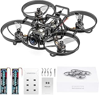 R8 ELRS Brushless Whoop Quadcopter, Ultralight 1S 80mm Micro FPV Drone BNF with 6 Port Battery Charger,2 Batteries Fly12 Mins for FPV Freestyle Racing Indoor Outdoor,FOV160°,Matrix G4 5IN1 FC,0802 20000KV Motor