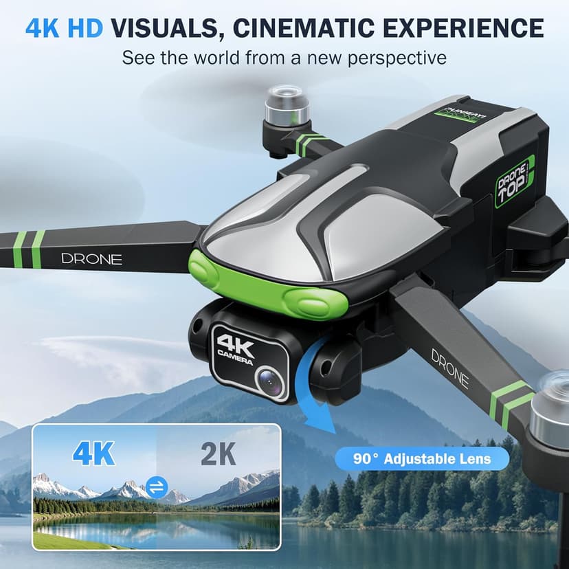 GPS Drones with Camera for Adults 4K, 5.7" FPV Touchscreen, 100-Min Flight Time, GPS Follow, Auto Return, Beginner Mode, Long Range Transmission, RC Quadcopter, Foldable RC Drone with 2 Batteries