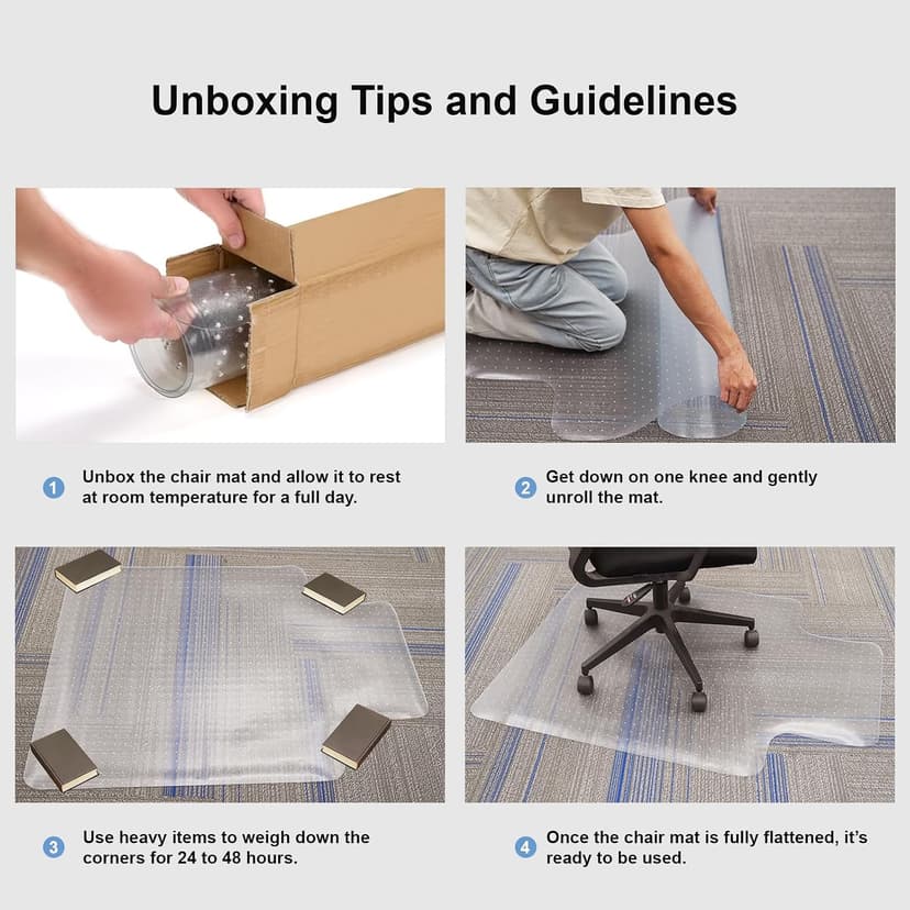 Office Chair Mat for Hard Floors,36"x48" Desk Mat for Chair for Hardwood Floor,Non-Slip Hard Floor Protector Desk Chair Mat for Home,Vinyl Floor Mat for Kids & Pets - Not for Carpet (Clear)