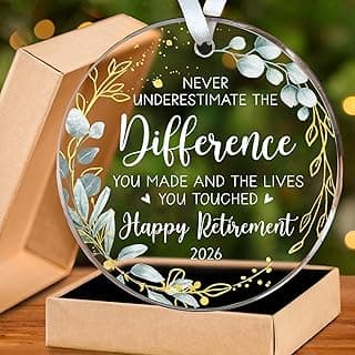 HEXMOZ Retirement Gifts - Retirement Gifts for Women, Men 2025 - Retired Ornament 2025 - Retired Gift for Coworker, Boss, Employee, Teacher, Nurse, Woman, Man - Acrylic Christmas Ornament Keepsake