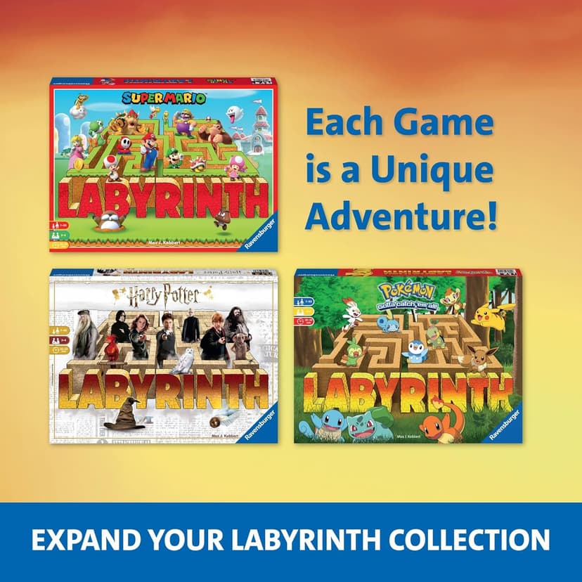 Ravensburger Labyrinth Board Game - A Strategic Maze Challenge for Family Nights - Find Treasures & Block Opponents - MESH Accredited - Great Birthday Gift - 2-4 Players - Kids Ages 7-10 and Older