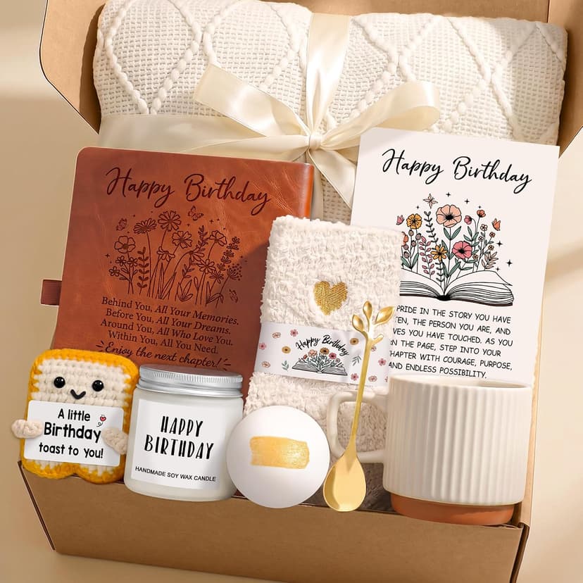 Birthday Gifts for Women Happy Birthday Gifts Ideas for Her Unique Gift Box Cute Bday Presents Basket for Woman Funny Gift Set for Mom Sister Best Friend Female Daughter Adult Girlfriend Wife Coworker B0H5X8VYB5