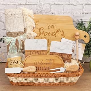House Warming Gifts New Home,New Home Gift Ideas,Realtors Closing Gifts for Home Buyers,Woven Basket Serving Board Table Runner Gifts for Couples Women Men B0DG54VV5R