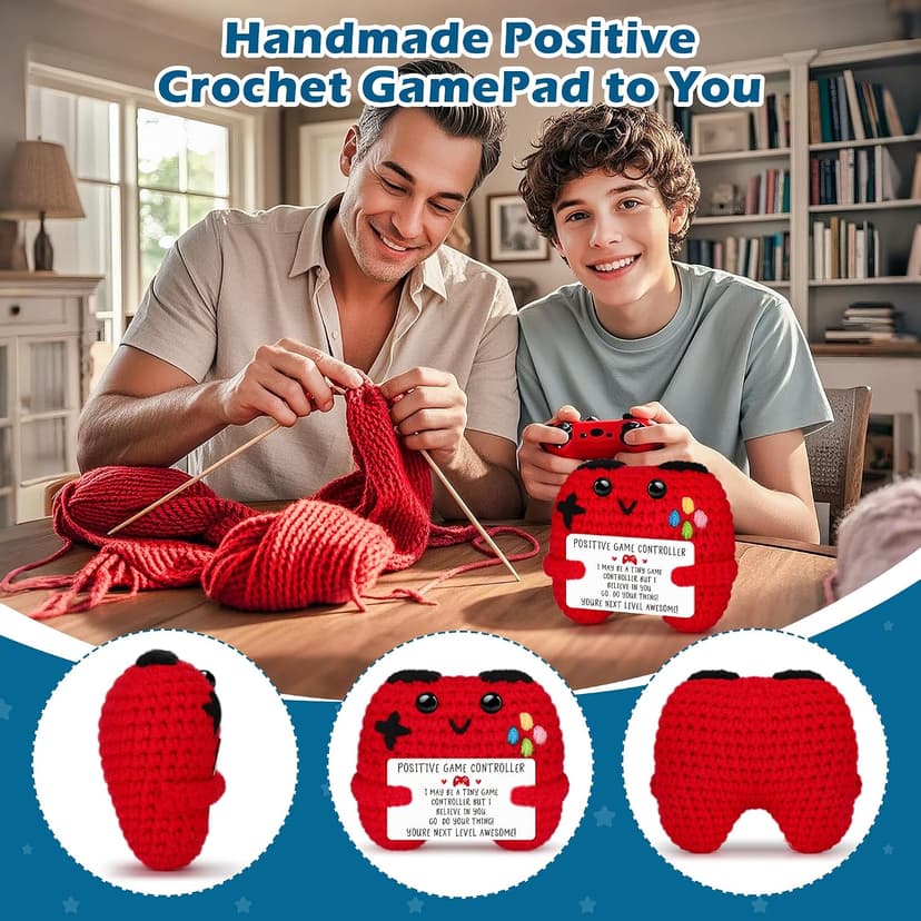 Gamer Gifts for Teen Boy, Positive Crochet Controller Gifts for Son Boyfriend Birthday, Gamer Gift for Teenage Boy, Boy Room Decor, Gaming Accessories for Kids Christmas B0F6YF4TJS