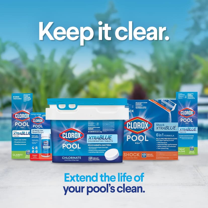 Clorox® Pool&Spa™ Swimming Pool Algaecide and Clarifier, Prevents and Treats Pool Algae, Clears Water, 128 Fl Oz (Pack of 1)
