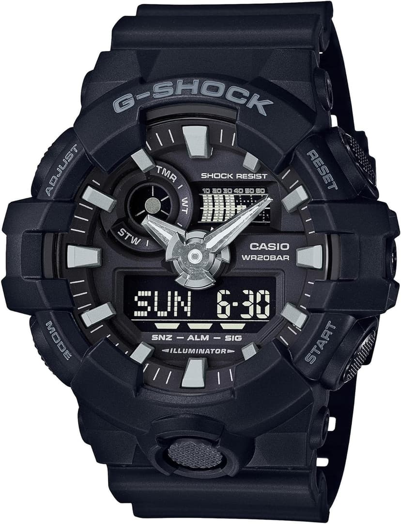 Casio Men's 'G Shock' Quartz Resin Casual Watch, Color:Black (Model: GA-700-1BDR)