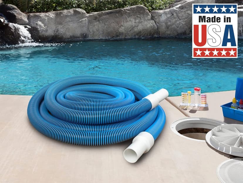 Poolmaster Manual Pool Vacuum Hose, 35 Ft x 1-1/2” for Inground & Above Ground Pools, Not for Automatic Cleaners, Kink-Free, Heavy Duty Pool Cleaner Hose with Swivel Cuff – Made in USA